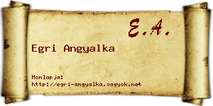 Egri Angyalka névjegykártya